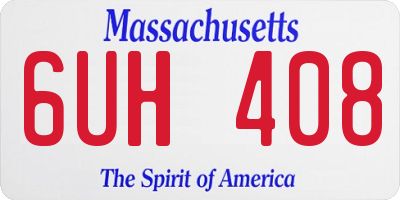 MA license plate 6UH408