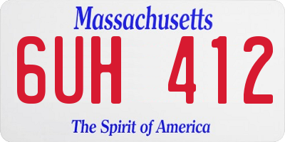 MA license plate 6UH412