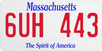 MA license plate 6UH443