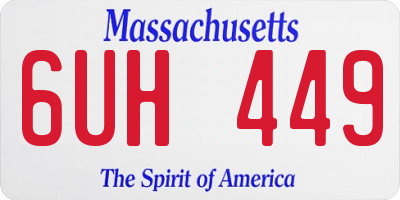 MA license plate 6UH449