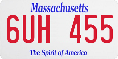 MA license plate 6UH455
