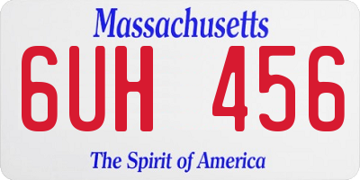 MA license plate 6UH456