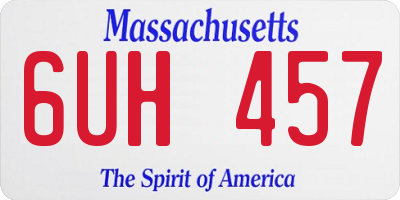 MA license plate 6UH457