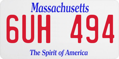 MA license plate 6UH494
