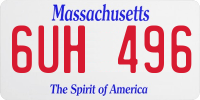MA license plate 6UH496
