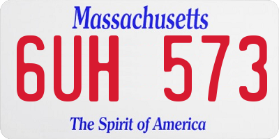 MA license plate 6UH573