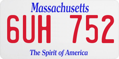 MA license plate 6UH752