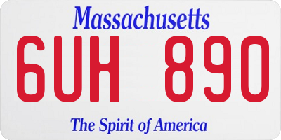 MA license plate 6UH890