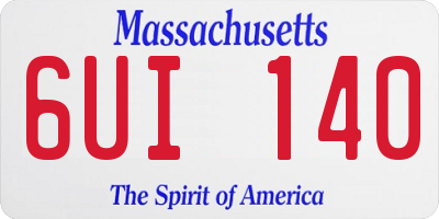 MA license plate 6UI140