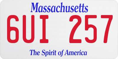 MA license plate 6UI257