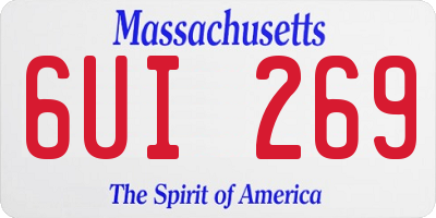 MA license plate 6UI269