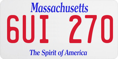 MA license plate 6UI270