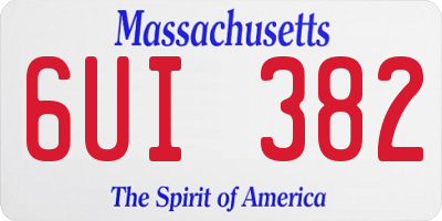 MA license plate 6UI382
