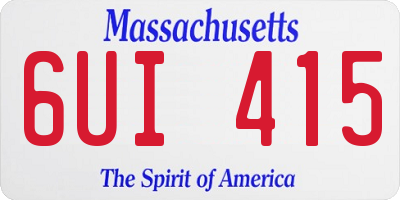 MA license plate 6UI415
