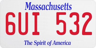 MA license plate 6UI532
