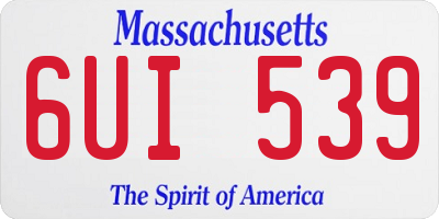 MA license plate 6UI539