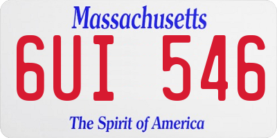 MA license plate 6UI546