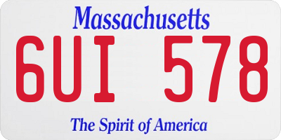 MA license plate 6UI578