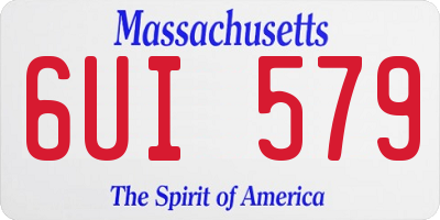 MA license plate 6UI579