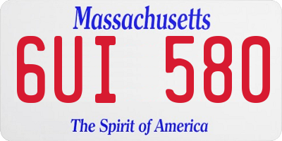 MA license plate 6UI580