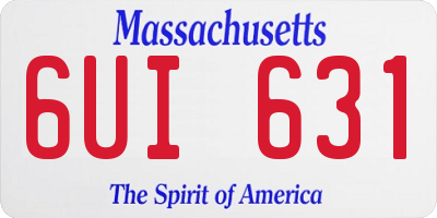 MA license plate 6UI631