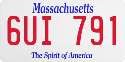 MA license plate 6UI791