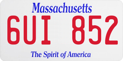 MA license plate 6UI852