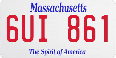 MA license plate 6UI861