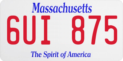 MA license plate 6UI875