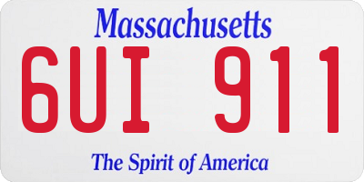MA license plate 6UI911