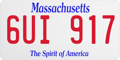 MA license plate 6UI917
