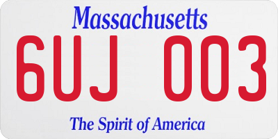MA license plate 6UJ003
