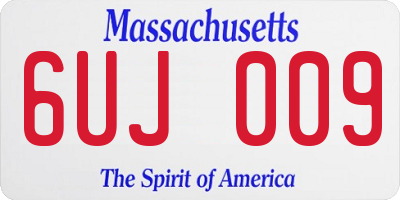 MA license plate 6UJ009