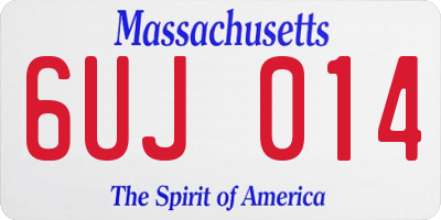 MA license plate 6UJ014