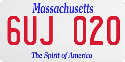 MA license plate 6UJ020