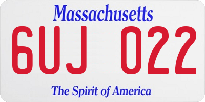 MA license plate 6UJ022