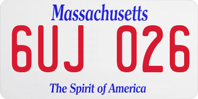 MA license plate 6UJ026