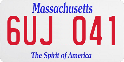 MA license plate 6UJ041