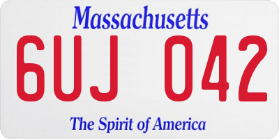 MA license plate 6UJ042