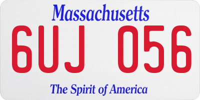 MA license plate 6UJ056