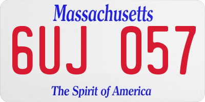 MA license plate 6UJ057