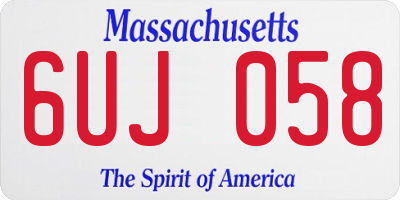 MA license plate 6UJ058