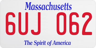 MA license plate 6UJ062