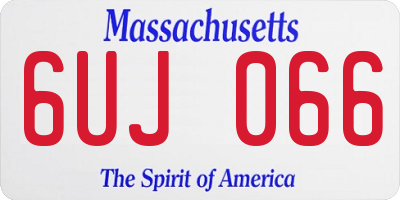 MA license plate 6UJ066