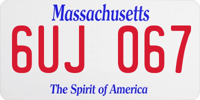MA license plate 6UJ067