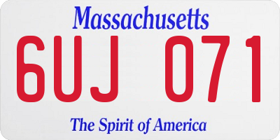 MA license plate 6UJ071