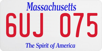 MA license plate 6UJ075
