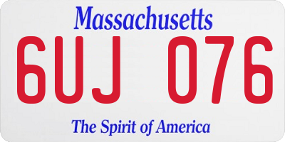 MA license plate 6UJ076