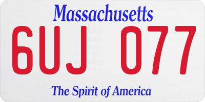MA license plate 6UJ077