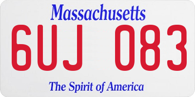 MA license plate 6UJ083
